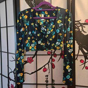 Vintage 70's Inspirited Button Up Crop Top